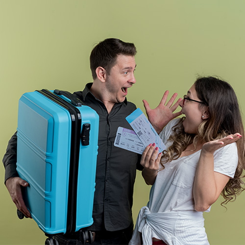 Happy travelers